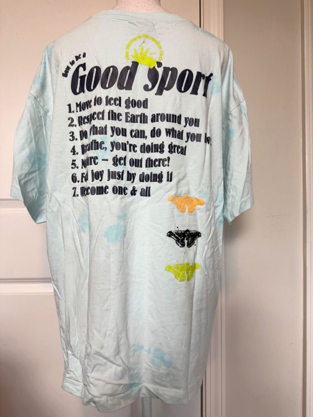 Nike "Just Do It" Butterfly Graphic T-Shirt Size 1X Light Blue Cotton